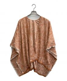 JOHNSTONS OF ELGIN（ジョンストンズオブエルガン）の古着「総柄メリノウールショール」｜オレンジ