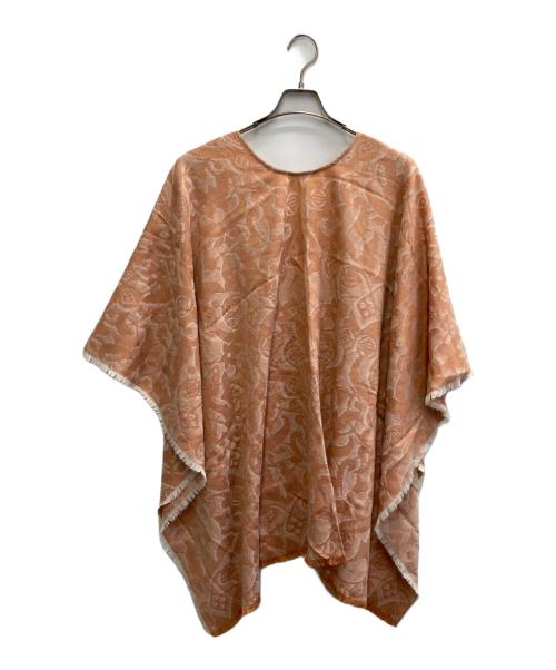 JOHNSTONS OF ELGIN（ジョンストンズオブエルガン）JOHNSTONS OF ELGIN (ジョンストンズオブエルガン) 総柄メリノウールショール オレンジの古着・服飾アイテム