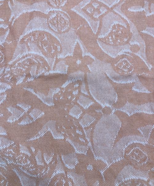 JOHNSTONS OF ELGIN（ジョンストンズオブエルガン）JOHNSTONS OF ELGIN (ジョンストンズオブエルガン) 総柄メリノウールショール オレンジの古着・服飾アイテム