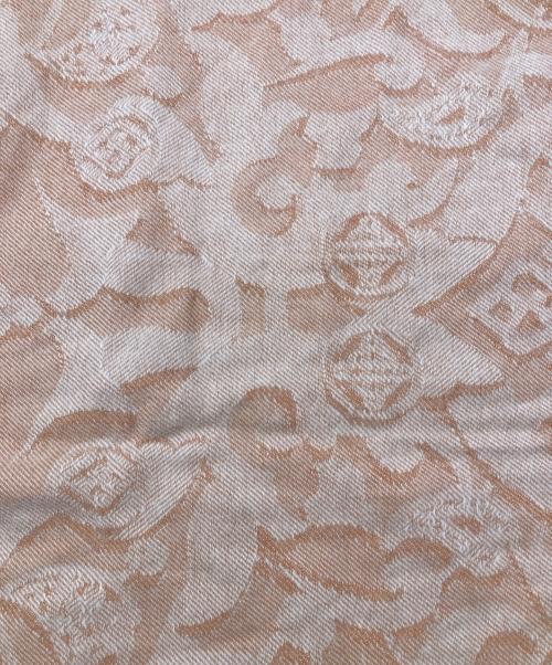 JOHNSTONS OF ELGIN（ジョンストンズオブエルガン）JOHNSTONS OF ELGIN (ジョンストンズオブエルガン) 総柄メリノウールショール オレンジの古着・服飾アイテム