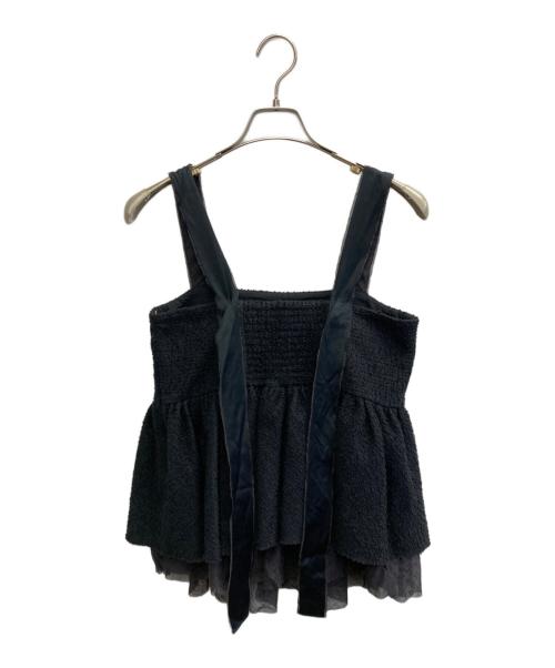 Curensology（カレンソロジー）Curensology (カレンソロジー) ツールレイヤードツイードビスチェ ツイーディービスチェ ブラック サイズ:FREEの古着・服飾アイテム