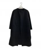 MUSE de Deuxieme Classeミューズ ドゥーズィエム クラス）の古着「victorian リバーロングノーカラーコート」｜ブラック