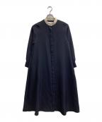 SHIPSシップス）の古着「ダブルクロス Aライン シャツワンピース」｜ネイビー