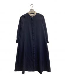 SHIPS（シップス）の古着「ダブルクロス Aライン シャツワンピース」｜ネイビー