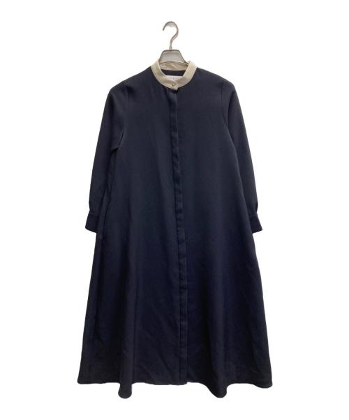 SHIPS（シップス）SHIPS (シップス) ダブルクロス Aライン シャツワンピース ネイビー サイズ:FREEの古着・服飾アイテム