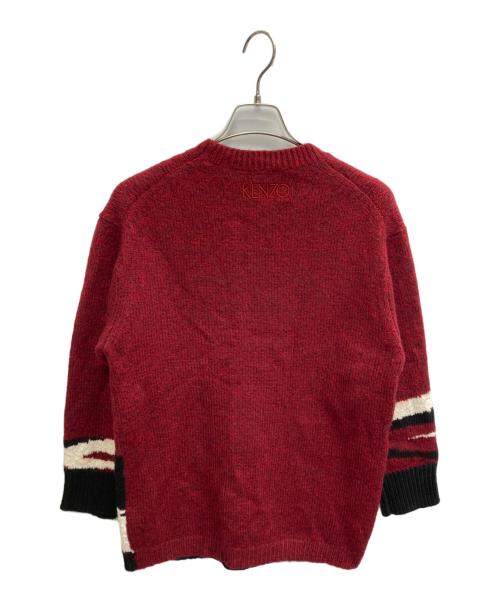 KENZO（ケンゾー）KENZO (ケンゾー) Tigar Head Knit レッド サイズ:Sの古着・服飾アイテム