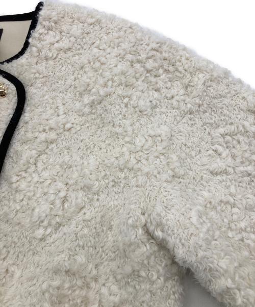 anuans（アニュアンス）anuans (アニュアンス) 25AW ECOPELパイピングボアジャケット ホワイト サイズ:2の古着・服飾アイテム