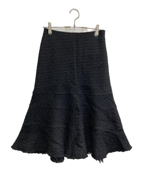 JUNYA WATANABE COMME des GARCONS（(ジュンヤワタナベ コムデギャルソン）JUNYA WATANABE COMME des GARCONS ((ジュンヤワタナベ コムデギャルソン) 01AW ジャガードフリンジスカート ブラック サイズ:Sの古着・服飾アイテム