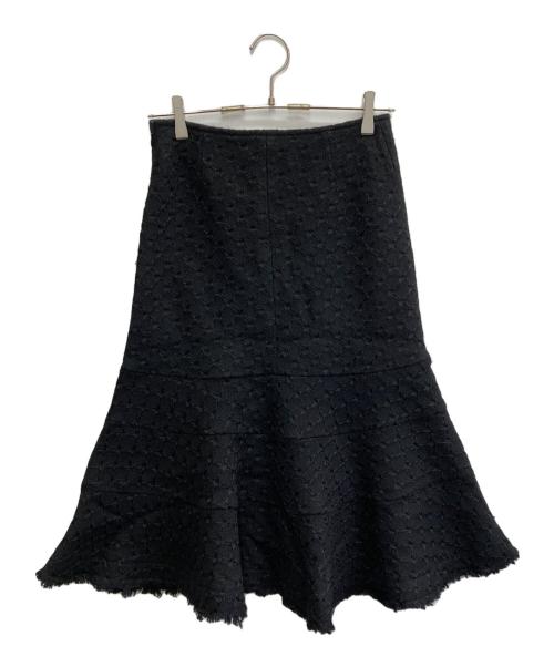 JUNYA WATANABE COMME des GARCONS（(ジュンヤワタナベ コムデギャルソン）JUNYA WATANABE COMME des GARCONS ((ジュンヤワタナベ コムデギャルソン) 01AW ジャガードフリンジスカート ブラック サイズ:Sの古着・服飾アイテム
