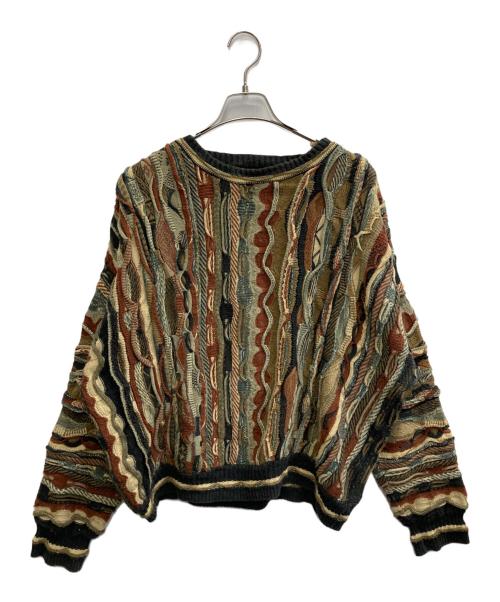 J.Ferrar（ジェイフェラー）J.Ferrar (ジェイフェラー) 3Dニット ブラウン サイズ:XLの古着・服飾アイテム