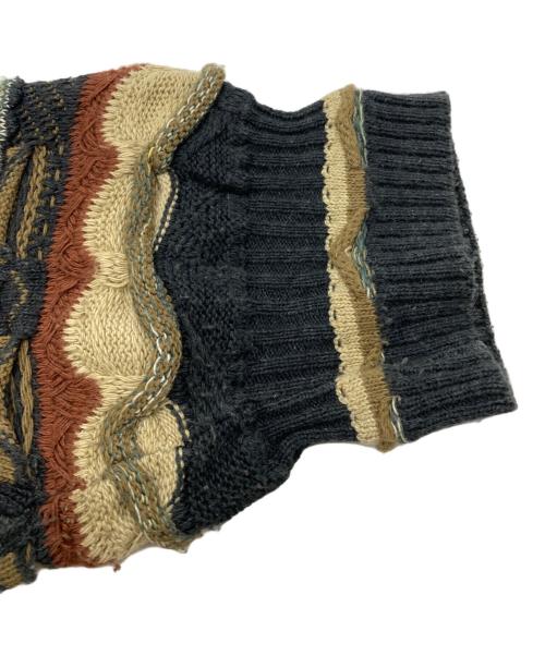 J.Ferrar（ジェイフェラー）J.Ferrar (ジェイフェラー) 3Dニット ブラウン サイズ:XLの古着・服飾アイテム