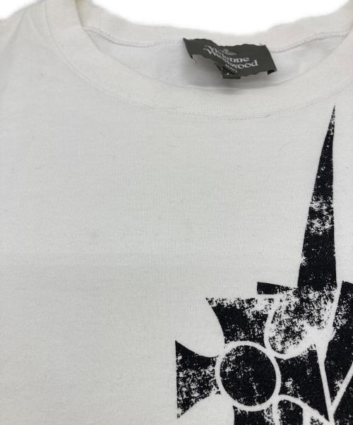 Vivienne Westwood man（ヴィヴィアン ウェストウッド マン）Vivienne Westwood man (ヴィヴィアン ウェストウッド マン) “LIGHTING BOLTS” ビッグ Tシャツ ホワイト サイズ:48の古着・服飾アイテム