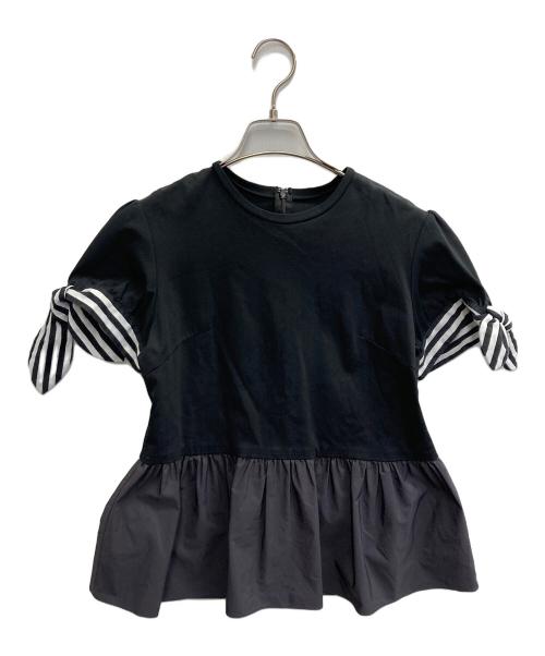 BORDERS at BALCONY（ボーダーズアットバルコニー）BORDERS AT BALCONY (ボーダーズアットバルコニー) BALLERINA TOP 別注 ネイビー サイズ:38の古着・服飾アイテム