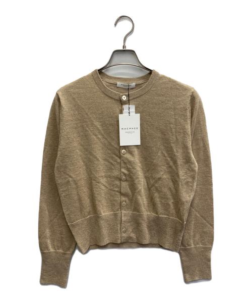 MACPHEE（マカフィー）MACPHEE (マカフィー) リネンクルーネックカーディガン ベージュ サイズ:S 未使用品の古着・服飾アイテム