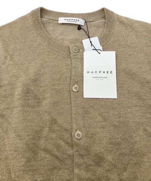 MACPHEE（マカフィー）MACPHEE (マカフィー) リネンクルーネックカーディガン ベージュ サイズ:S 未使用品の古着・服飾アイテム