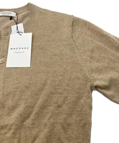 MACPHEE（マカフィー）MACPHEE (マカフィー) リネンクルーネックカーディガン ベージュ サイズ:S 未使用品の古着・服飾アイテム