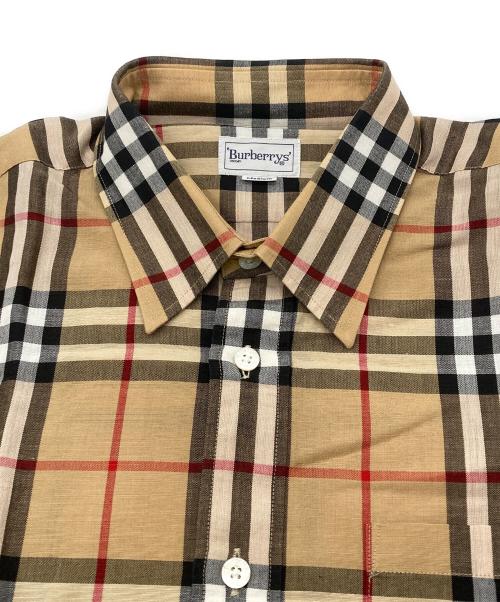 Burberry's（バーバリーズ）Burberry's (バーバリーズ) ノバチェック リネンコットンシャツ ベージュ サイズ:Mの古着・服飾アイテム