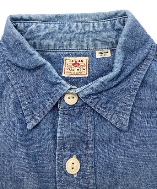 SUGAR CANE（シュガーケーン）SUGAR CANE (シュガーケーン) シャンブレーワークシャツ インディゴ サイズ:Mの古着・服飾アイテム