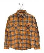 SUGAR CANEシュガーケーン）の古着「TWILL CHECK L/S WORK SHIRT」｜オレンジ