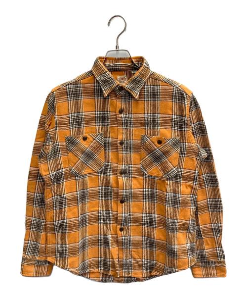SUGAR CANE（シュガーケーン）SUGAR CANE (シュガーケーン) TWILL CHECK L/S WORK SHIRT オレンジ サイズ:Mの古着・服飾アイテム