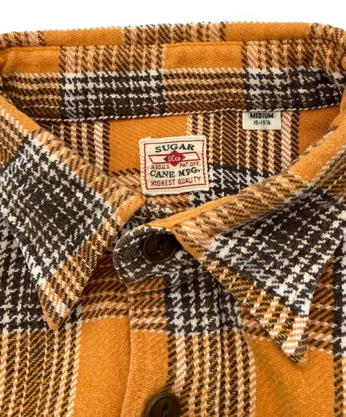 SUGAR CANE（シュガーケーン）SUGAR CANE (シュガーケーン) TWILL CHECK L/S WORK SHIRT オレンジ サイズ:Mの古着・服飾アイテム