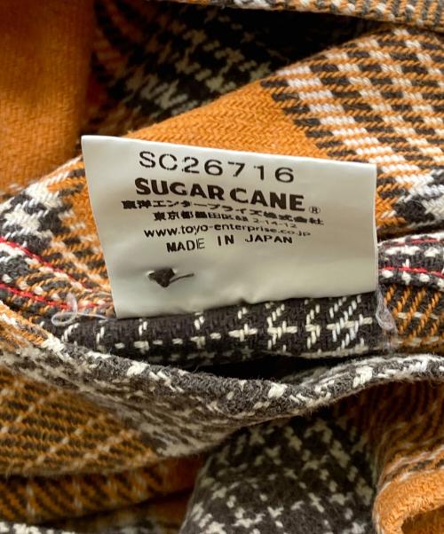 SUGAR CANE（シュガーケーン）SUGAR CANE (シュガーケーン) TWILL CHECK L/S WORK SHIRT オレンジ サイズ:Mの古着・服飾アイテム