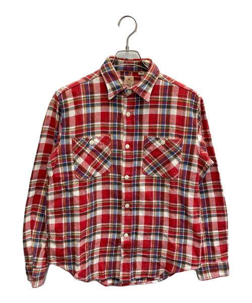 SUGAR CANE（シュガーケーン）SUGAR CANE (シュガーケーン) TWILL CHECK WORK SHIRT レッド サイズ:Mの古着・服飾アイテム