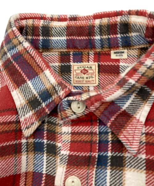 SUGAR CANE（シュガーケーン）SUGAR CANE (シュガーケーン) TWILL CHECK WORK SHIRT レッド サイズ:Mの古着・服飾アイテム