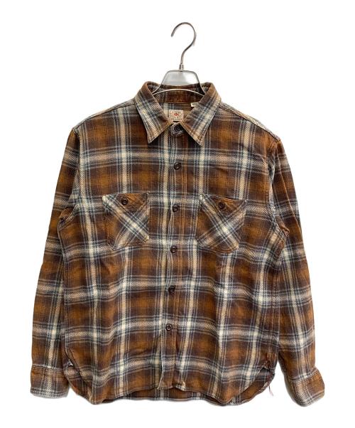 SUGAR CANE（シュガーケーン）SUGAR CANE (シュガーケーン) TWILL CHECK WORK SHIRT ブラウン サイズ:Mの古着・服飾アイテム