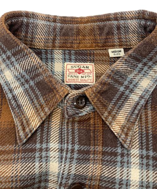 SUGAR CANE（シュガーケーン）SUGAR CANE (シュガーケーン) TWILL CHECK WORK SHIRT ブラウン サイズ:Mの古着・服飾アイテム