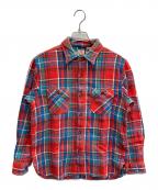 SUGAR CANEシュガーケーン）の古着「TWILL CHECK L/S WORK SHIRT」｜レッド