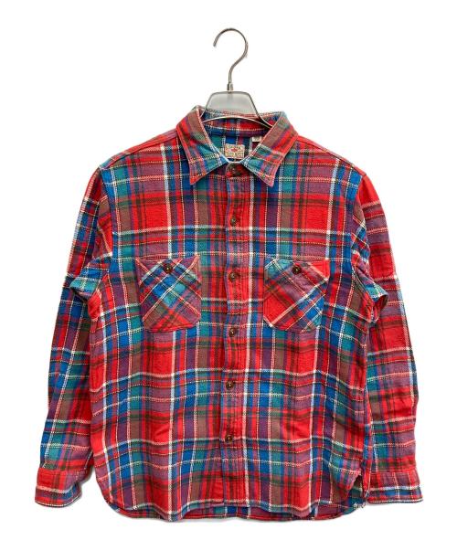 SUGAR CANE（シュガーケーン）SUGAR CANE (シュガーケーン) TWILL CHECK L/S WORK SHIRT レッド サイズ:Ｍの古着・服飾アイテム