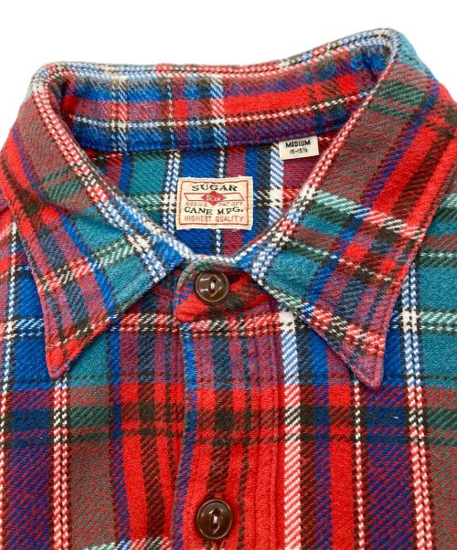 SUGAR CANE（シュガーケーン）SUGAR CANE (シュガーケーン) TWILL CHECK L/S WORK SHIRT レッド サイズ:Ｍの古着・服飾アイテム