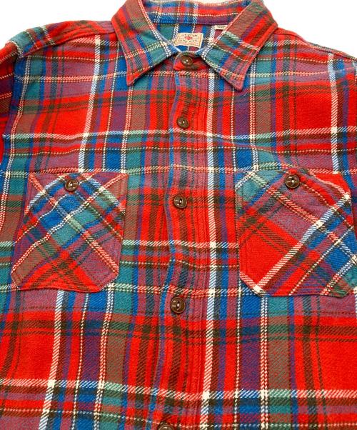 SUGAR CANE（シュガーケーン）SUGAR CANE (シュガーケーン) TWILL CHECK L/S WORK SHIRT レッド サイズ:Ｍの古着・服飾アイテム