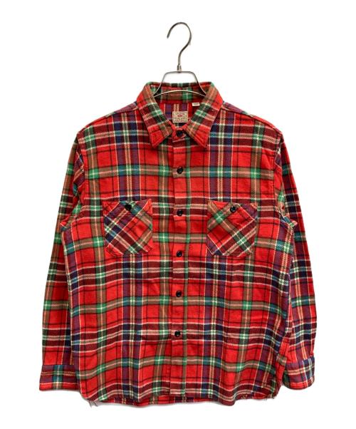 SUGAR CANE（シュガーケーン）SUGAR CANE (シュガーケーン) TWILL CHECK WORK SHIRT レッド サイズ:Mの古着・服飾アイテム