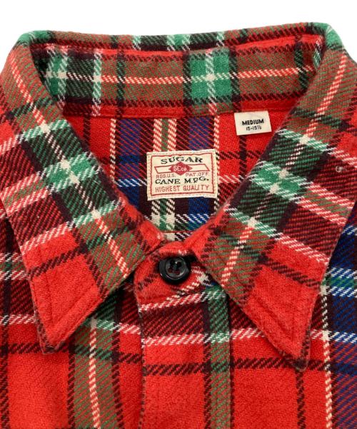 SUGAR CANE（シュガーケーン）SUGAR CANE (シュガーケーン) TWILL CHECK WORK SHIRT レッド サイズ:Mの古着・服飾アイテム