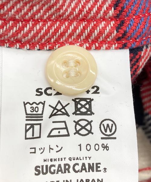 SUGAR CANE（シュガーケーン）SUGAR CANE (シュガーケーン) TWILL CHECK L/S WORK SHIRT レッド サイズ:Lの古着・服飾アイテム