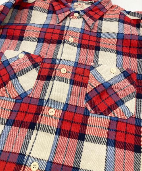 SUGAR CANE（シュガーケーン）SUGAR CANE (シュガーケーン) TWILL CHECK L/S WORK SHIRT レッド サイズ:Lの古着・服飾アイテム