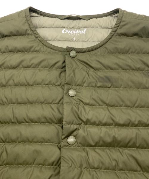 ORCIVAL（オーシバル）ORCIVAL (オーシバル) クルーネック インナーダウン ジャケット オリーブ サイズ:4の古着・服飾アイテム