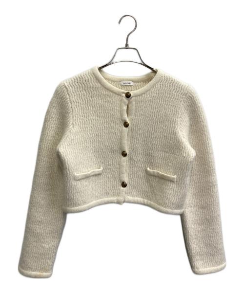 FRAY ID（フレイ アイディー）FRAY ID (フレイ アイディー) ブークレヤーンコンパクトニットジャケット アイボリー サイズ:FREEの古着・服飾アイテム