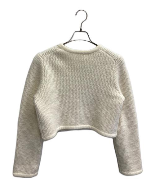 FRAY ID（フレイ アイディー）FRAY ID (フレイ アイディー) ブークレヤーンコンパクトニットジャケット アイボリー サイズ:FREEの古着・服飾アイテム