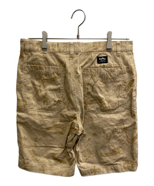 stussy（ステューシー）stussy (ステューシー) 00ｓ 地図柄ハーフパンツ ベージュ サイズ:28の古着・服飾アイテム