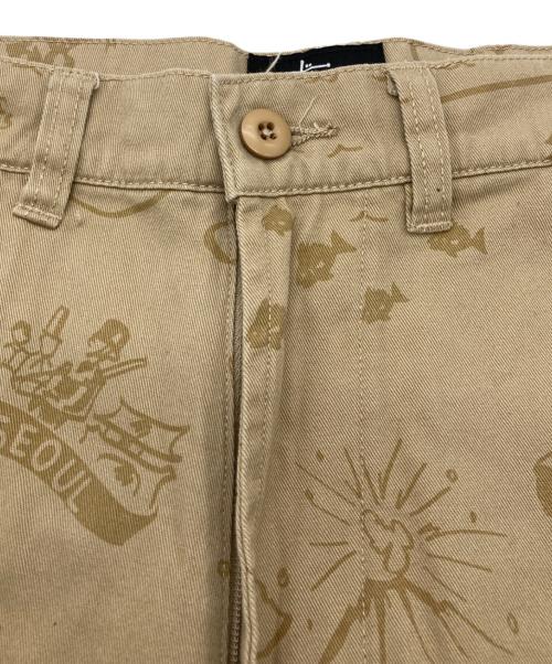 stussy（ステューシー）stussy (ステューシー) 00ｓ 地図柄ハーフパンツ ベージュ サイズ:28の古着・服飾アイテム