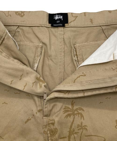 stussy（ステューシー）stussy (ステューシー) 00ｓ 地図柄ハーフパンツ ベージュ サイズ:28の古着・服飾アイテム