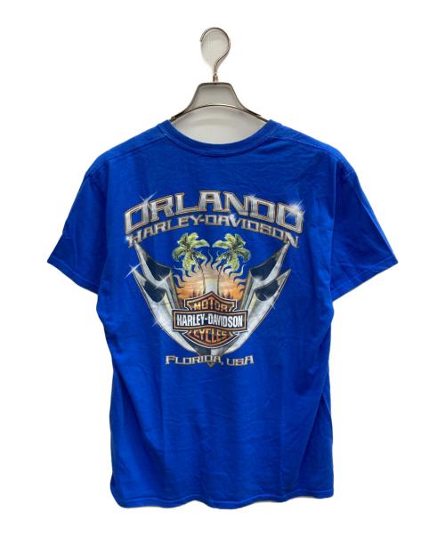 HARLEY-DAVIDSON（ハーレーダビッドソン）HARLEY-DAVIDSON (ハーレーダビッドソン) プリントTシャツ ブルー サイズ:Lの古着・服飾アイテム