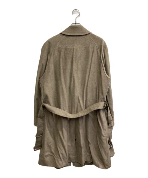 ERMENEGILDO ZEGNA（エルメネジルド・ゼニア）ERMENEGILDO ZEGNA (エルメネジルド・ゼニア) シルク比翼ステンカラーコート ベージュ サイズ:SIZE　52の古着・服飾アイテム