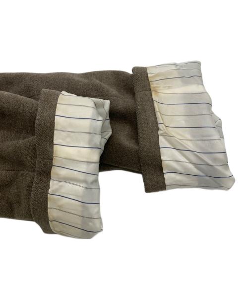 ERMENEGILDO ZEGNA（エルメネジルド・ゼニア）ERMENEGILDO ZEGNA (エルメネジルド・ゼニア) シルク比翼ステンカラーコート ベージュ サイズ:SIZE　52の古着・服飾アイテム