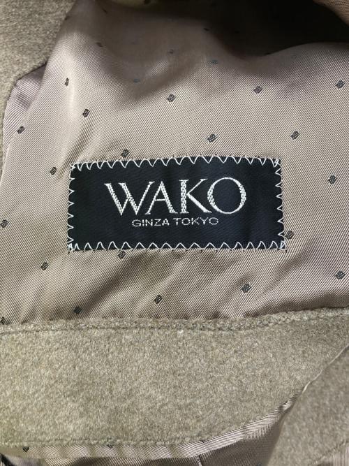 ERMENEGILDO ZEGNA（エルメネジルド・ゼニア）ERMENEGILDO ZEGNA (エルメネジルド・ゼニア) シルク比翼ステンカラーコート ベージュ サイズ:SIZE　52の古着・服飾アイテム