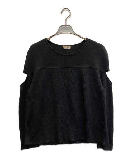 Jean Paul GAULTIER（ジャンポールゴルチェ）Jean Paul GAULTIER (ジャンポールゴルチェ) 肩開きレーヨンリネンニット ブラック サイズ:Mの古着・服飾アイテム