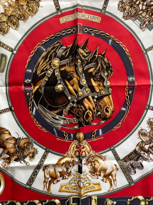 HERMES（エルメス）HERMES (エルメス) CHEVAUX DETRAIT 輓馬/カレ90 レッドの古着・服飾アイテム